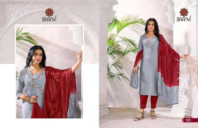 Baanvi Afrin Fancy Wear Ready Made Suit Collection